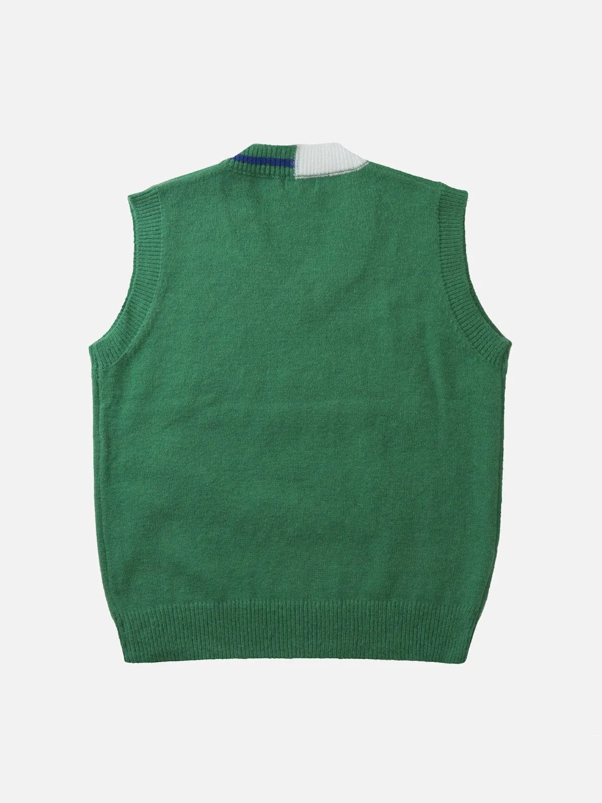 AlanBalen® - Colorblock Line Letter Sweater Vest