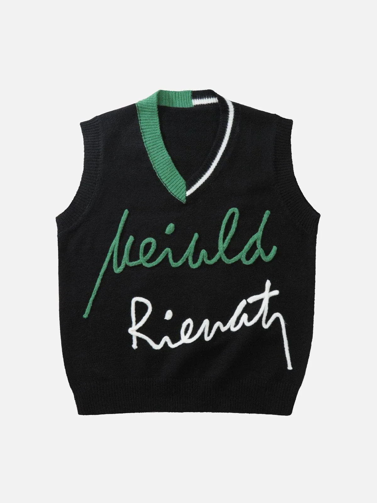 AlanBalen® - Colorblock Line Letter Sweater Vest