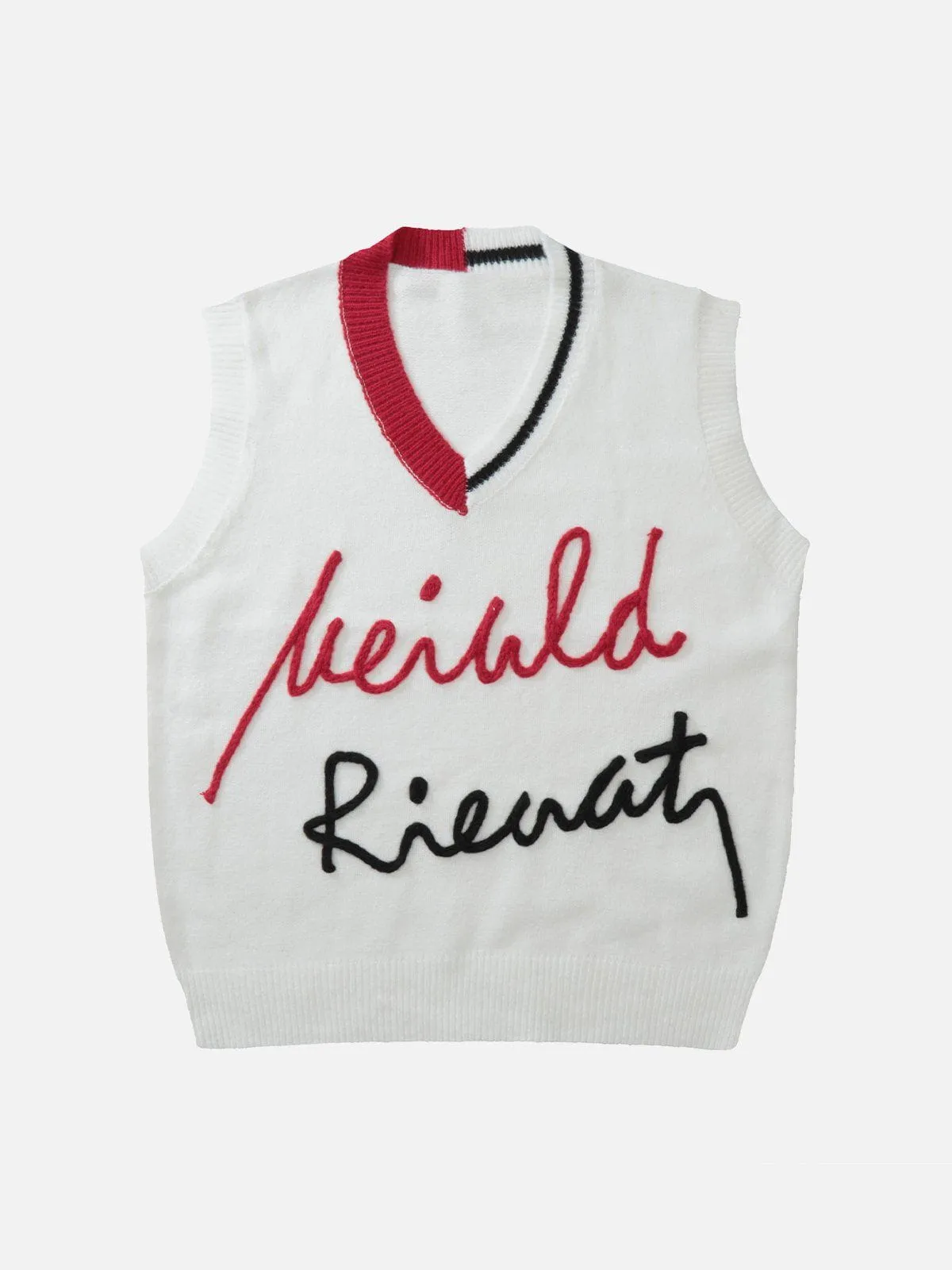 AlanBalen® - Colorblock Line Letter Sweater Vest