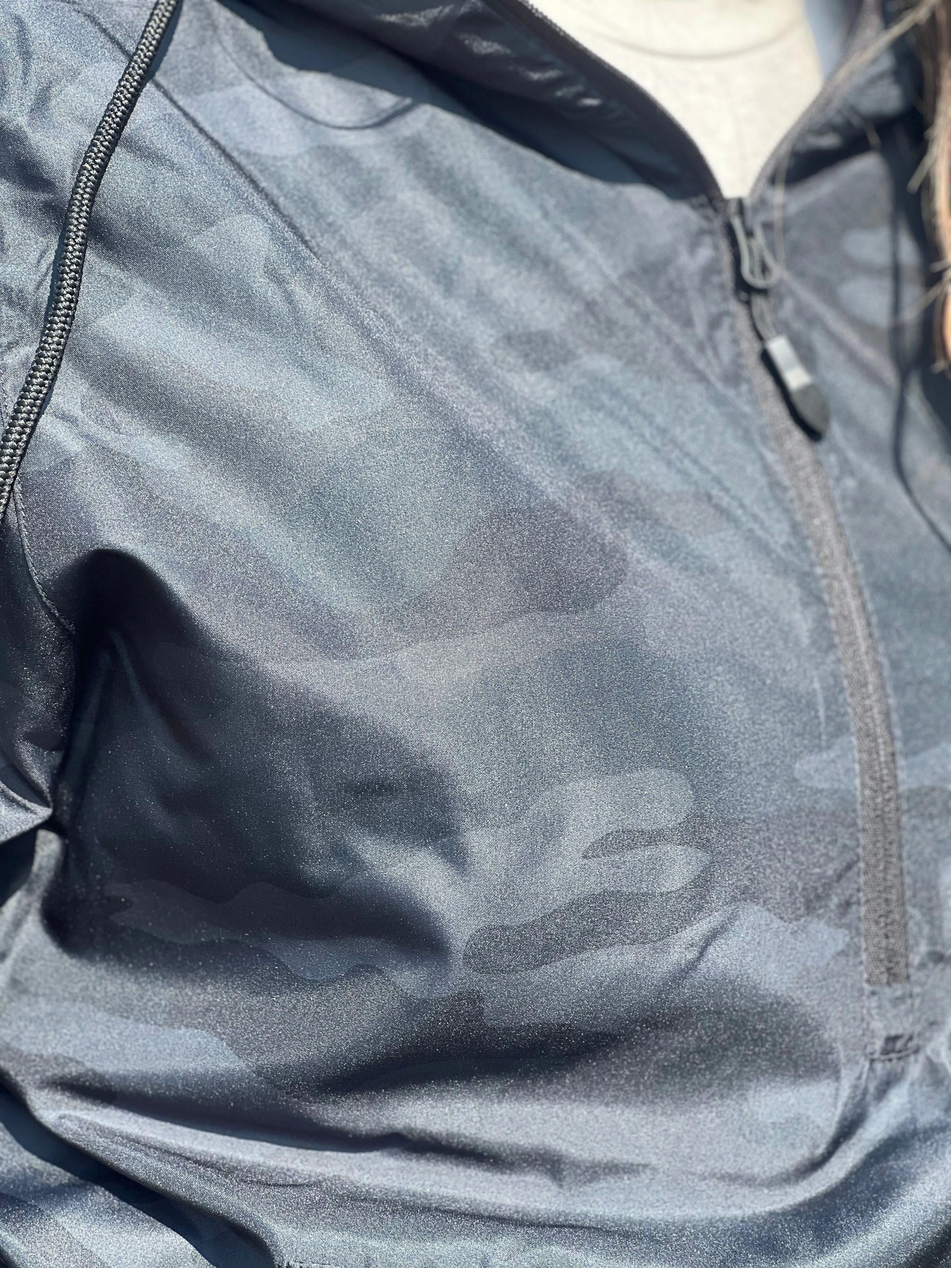 Angela Black Camo Windbreaker
