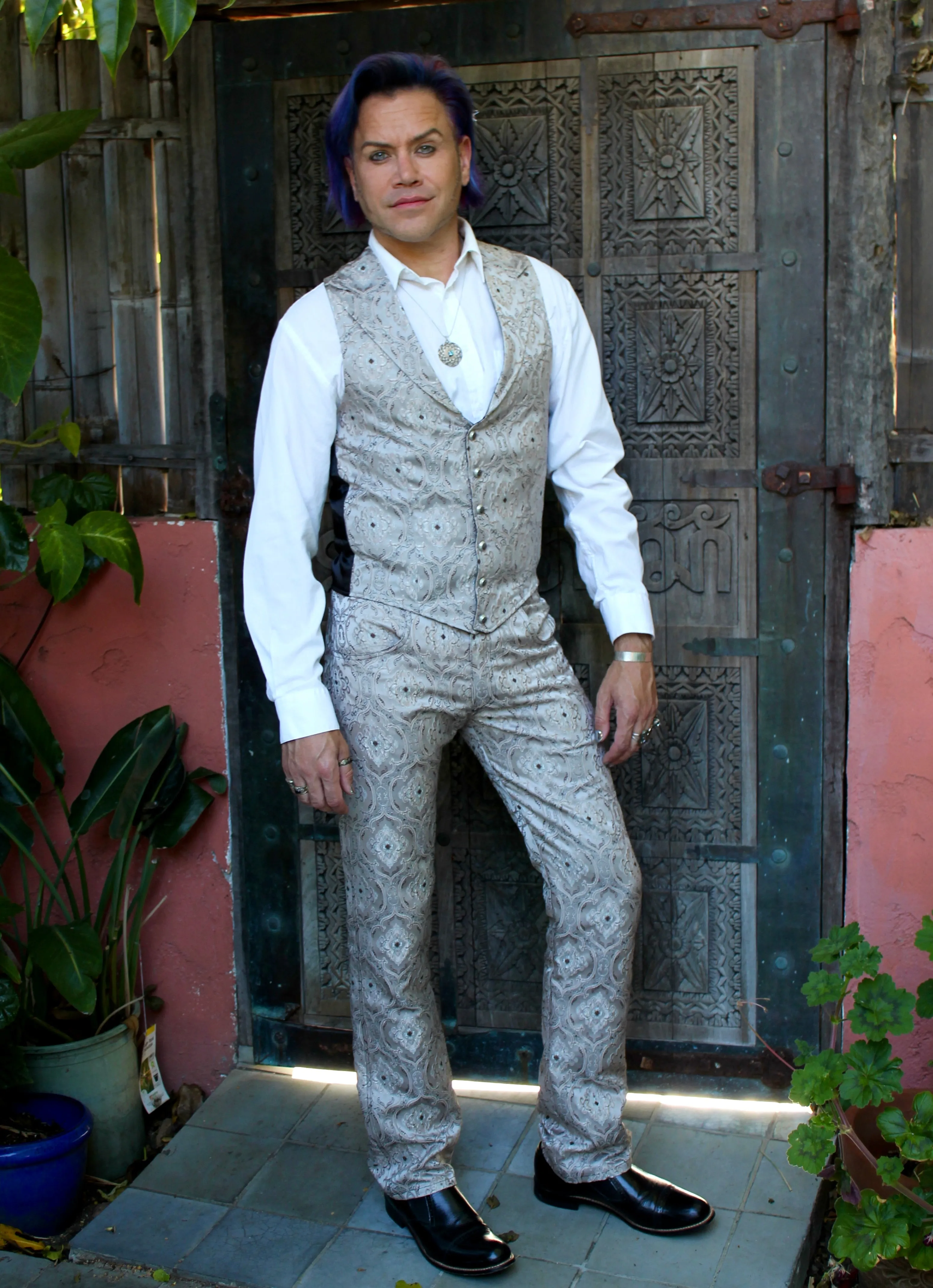 ARISTOCRAT VEST - EDWARDIAN BROCADE - Silver