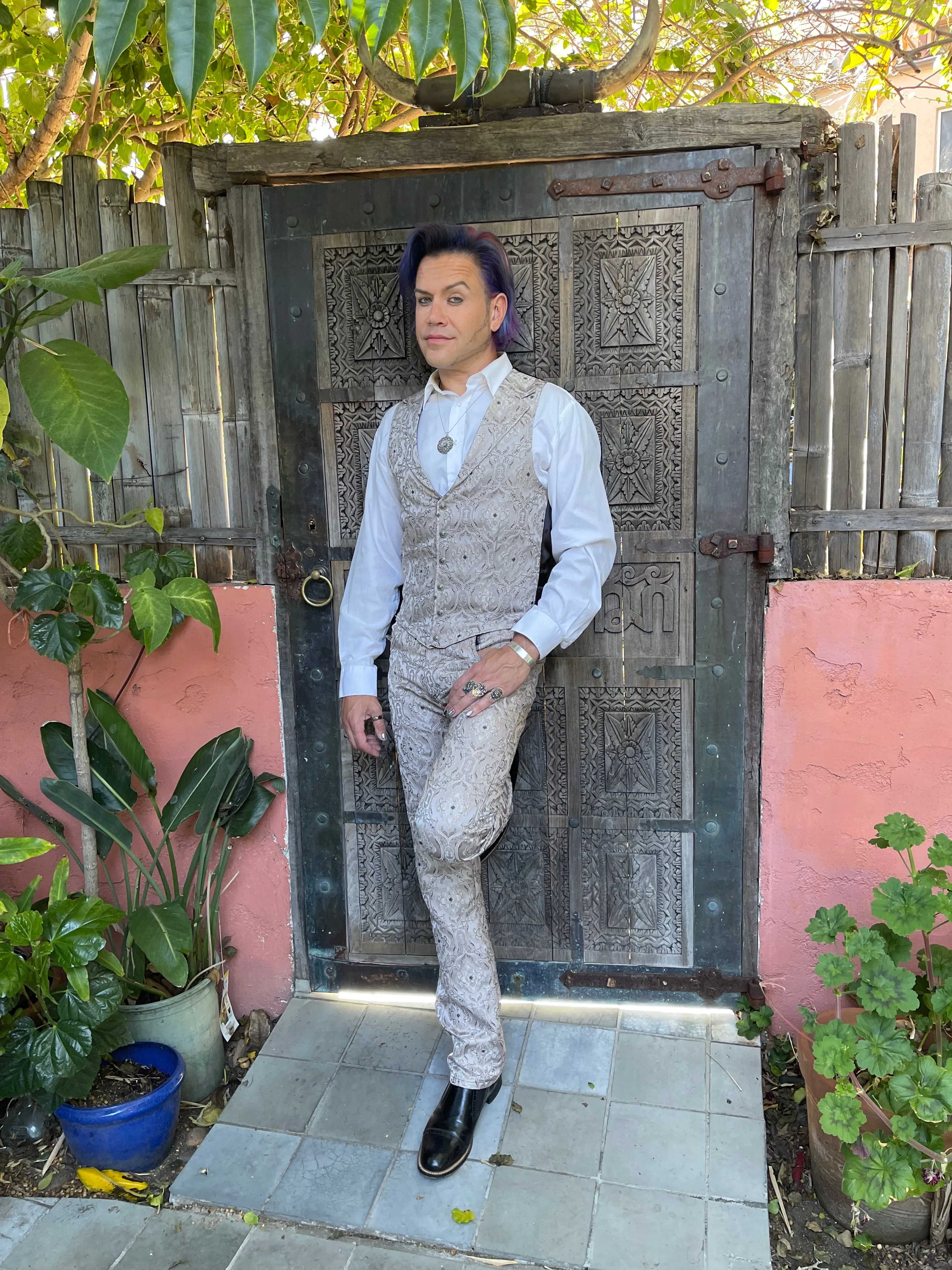ARISTOCRAT VEST - EDWARDIAN BROCADE - Silver