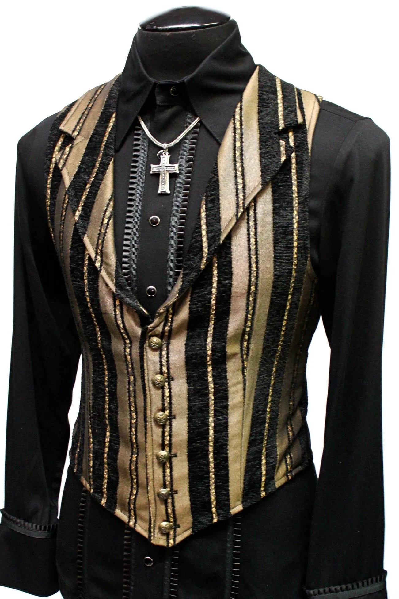 ARISTOCRAT VEST - GOLD/BLACK STRIPE