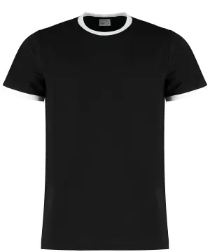 Black/White - Fashion fit ringer tee