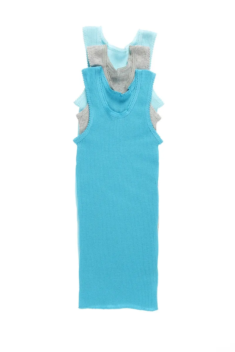 Bonds Baby Chesty Singlet 3 Pack - Baby Blue