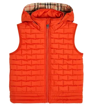 Burberry quilted vest, red
