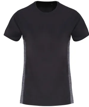 Charcoal/Black Melange - Women's TriDri® contrast panel performance t-shirt