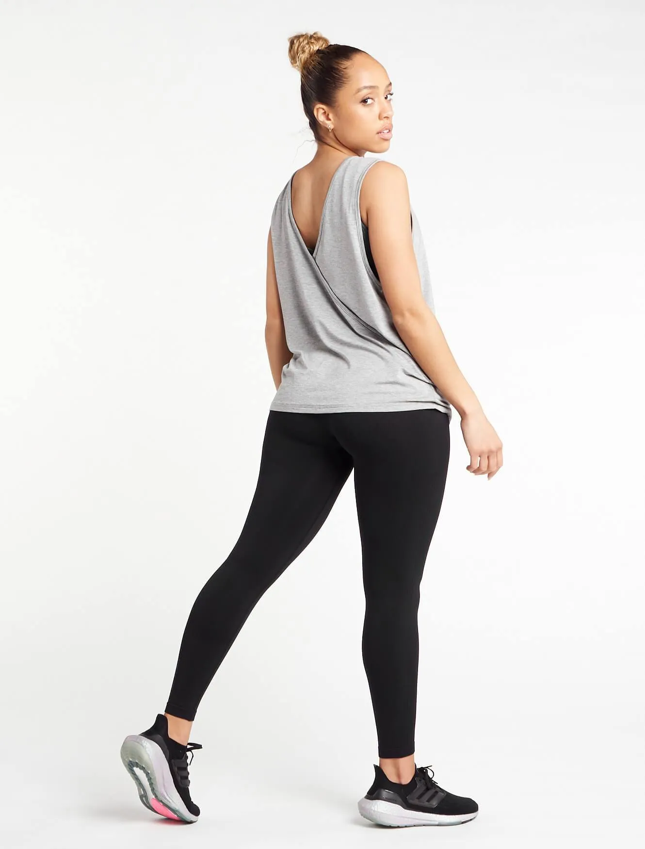 Crossover Tank Top - Grey Marl
