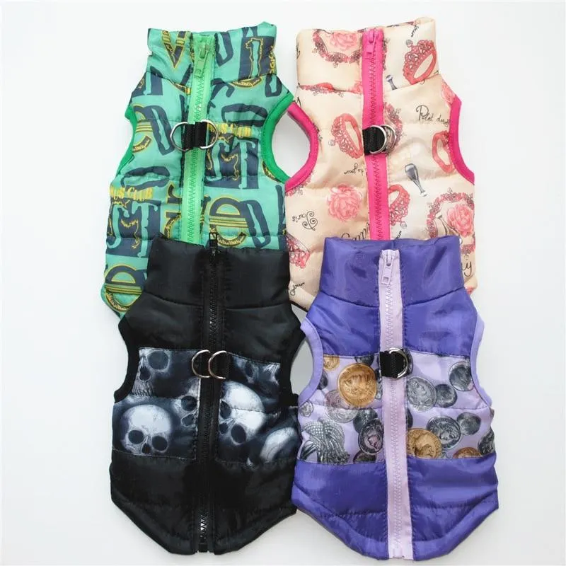 Dog Quilted Padded Warm Winter Windproof Vests