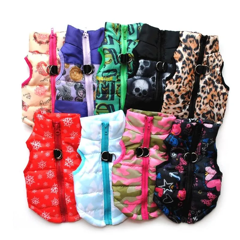 Dog Quilted Padded Warm Winter Windproof Vests