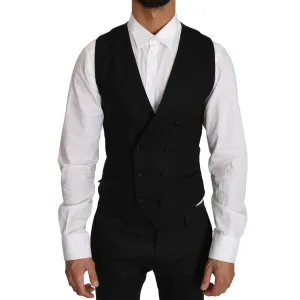 Dolce & Gabbana Sleek Double Breasted Slim Fit Wool Vest