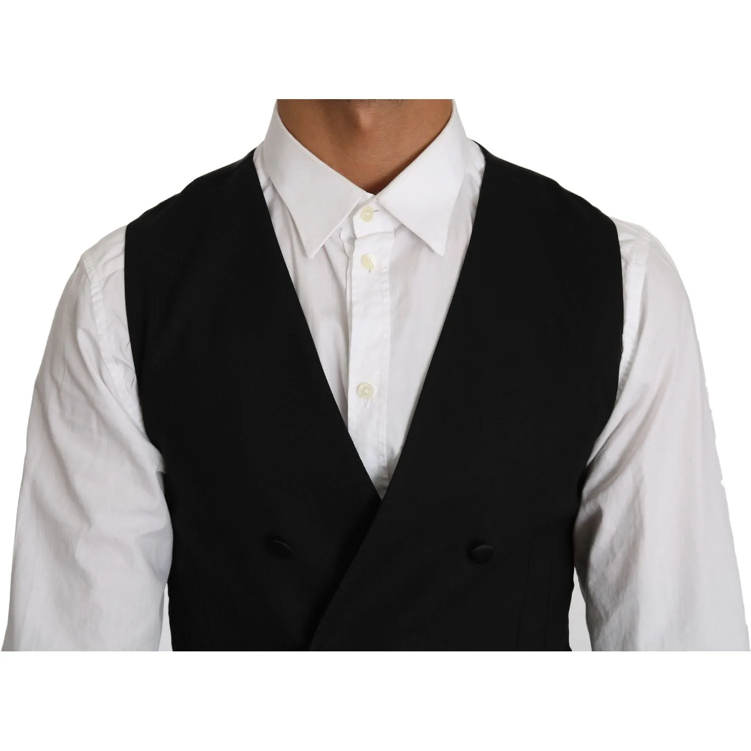 Dolce & Gabbana Sleek Double Breasted Slim Fit Wool Vest