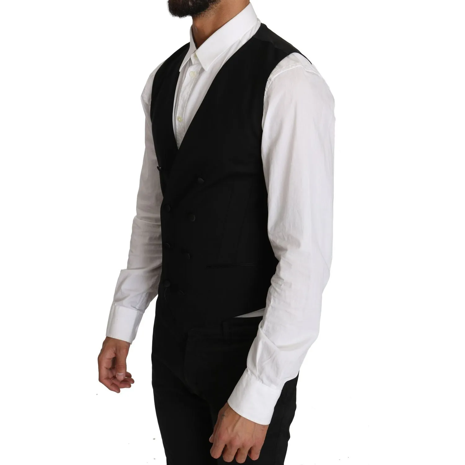 Dolce & Gabbana Sleek Double Breasted Slim Fit Wool Vest