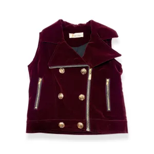 Double Breasted Velvet Vest w/ Gold Buttons