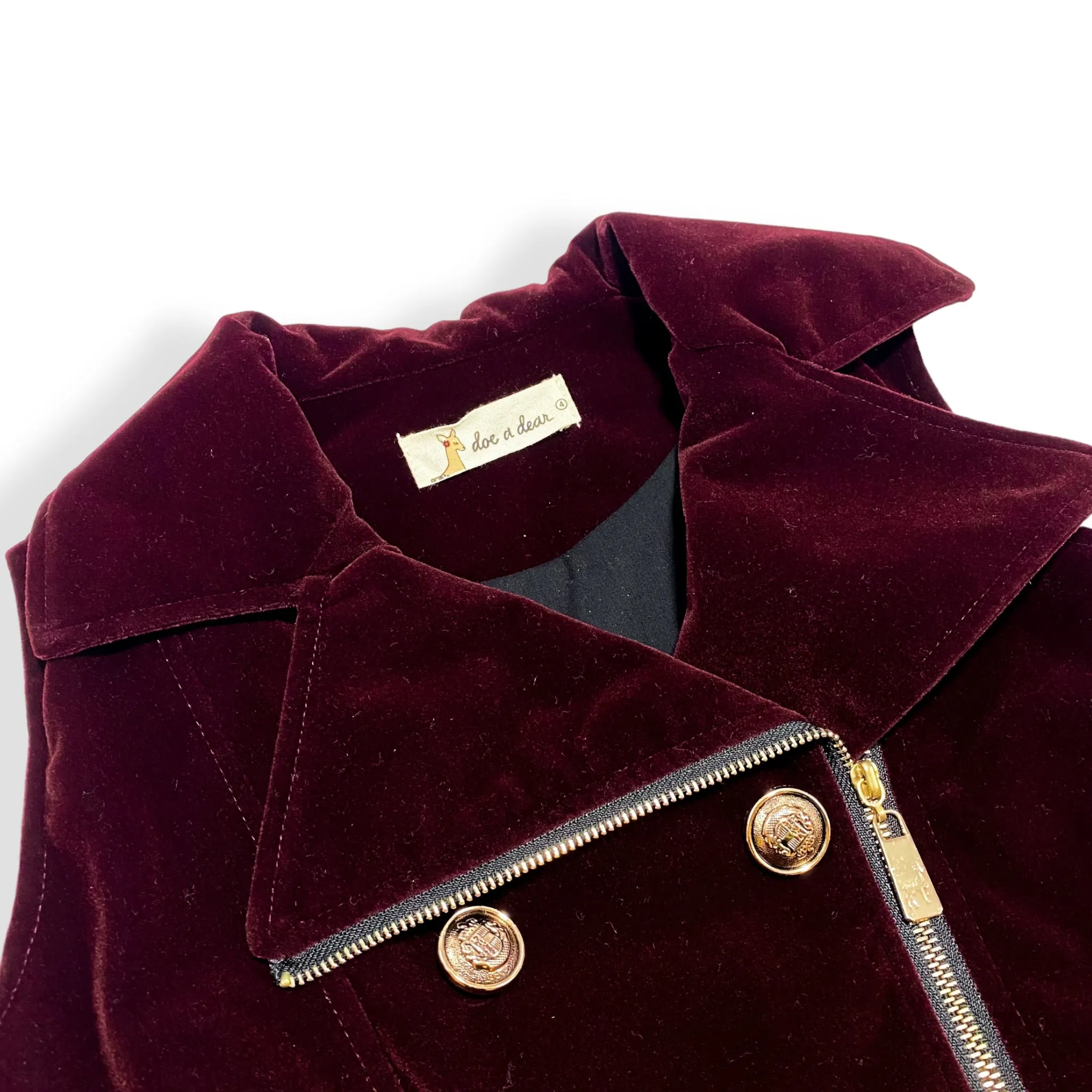 Double Breasted Velvet Vest w/ Gold Buttons