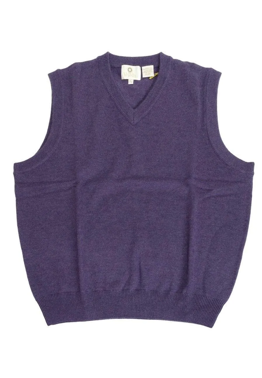 Elevate Your Style with our Extra Fine Merino Wool V-Neck Pull Over Sweater Vest - Available in 11 Vibrant Colors