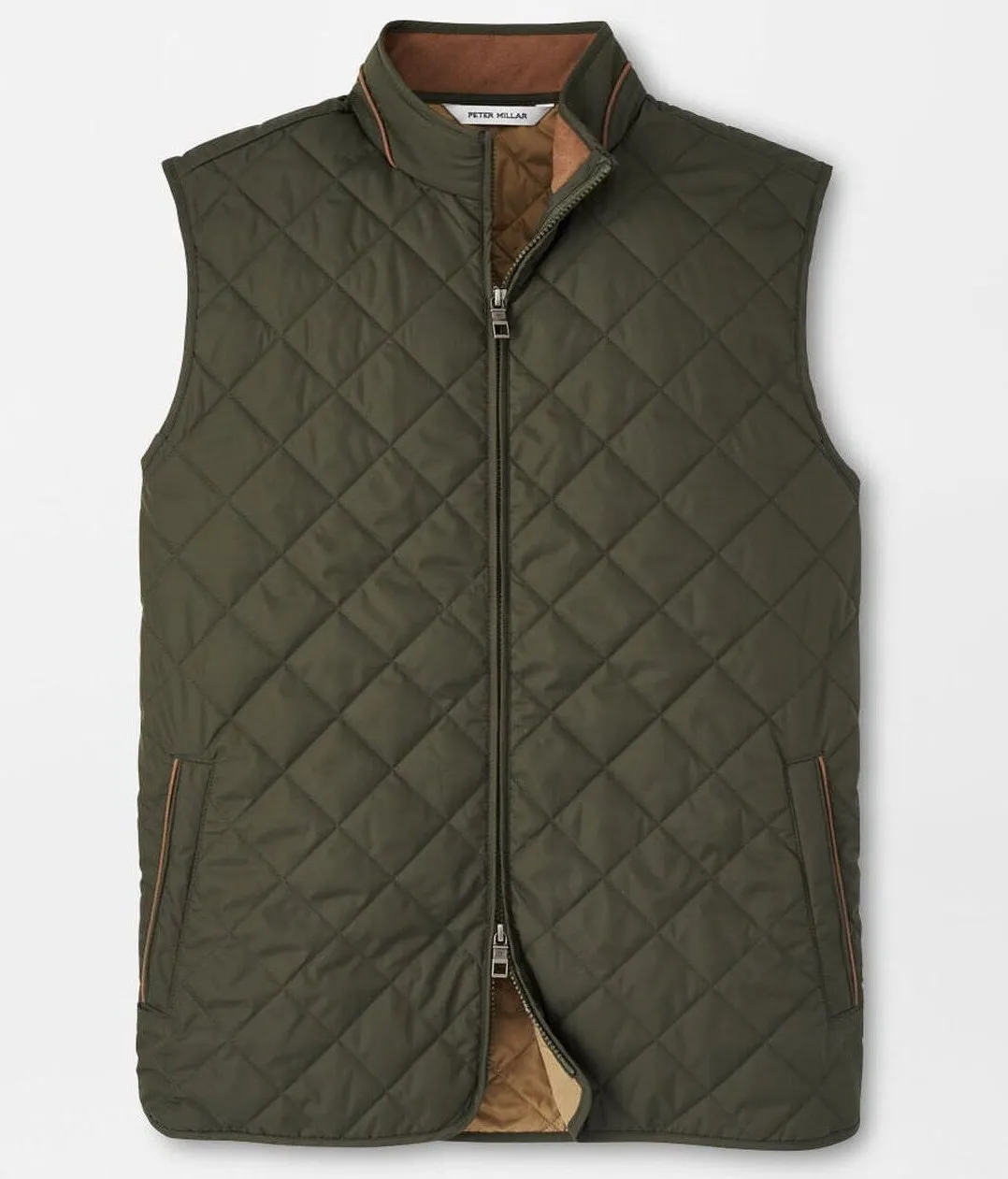 Essex Quilted Travel Vest in Dark Olive by Peter Millar