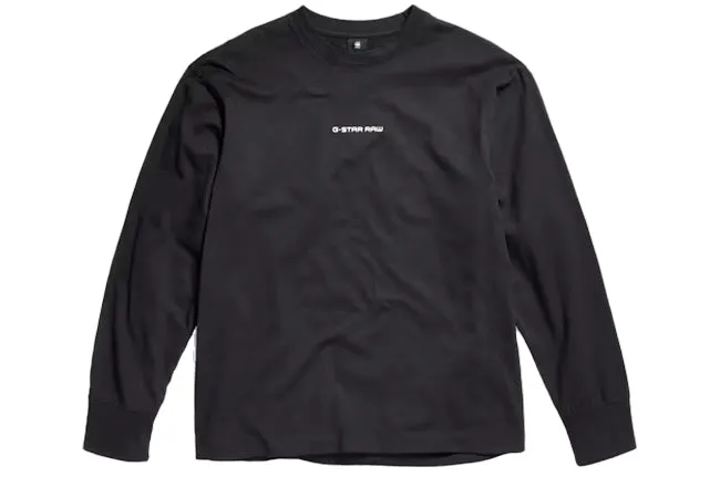 G Star Raw Mens Boxy Base Long Sleeve T Shirt Black