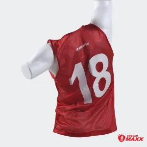 KwikGoal Numbered Vests 1-18 - Adult Red