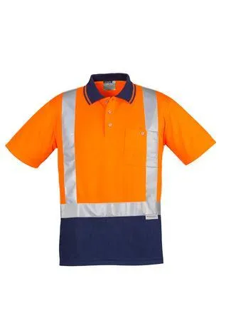 Mens Hi Vis Spliced Polo - Short Sleeve Shoulder Taped
