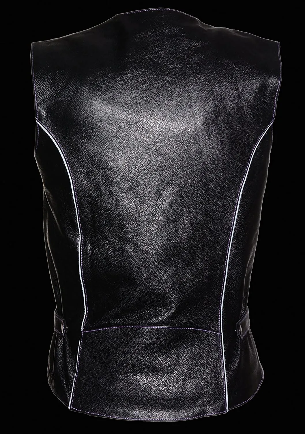 Milwaukee Leather ML1293 Women's Black and Purple Wing Studded Leather Vest
