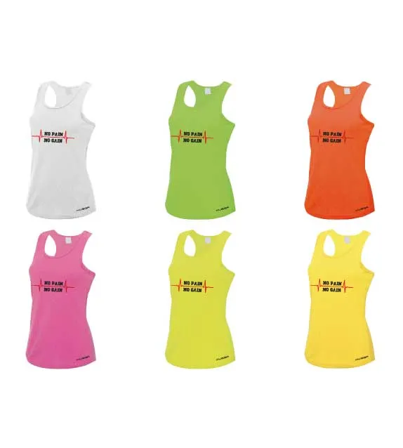 NO PAIN NO GAIN PRINTED WOMENS COOL VEST