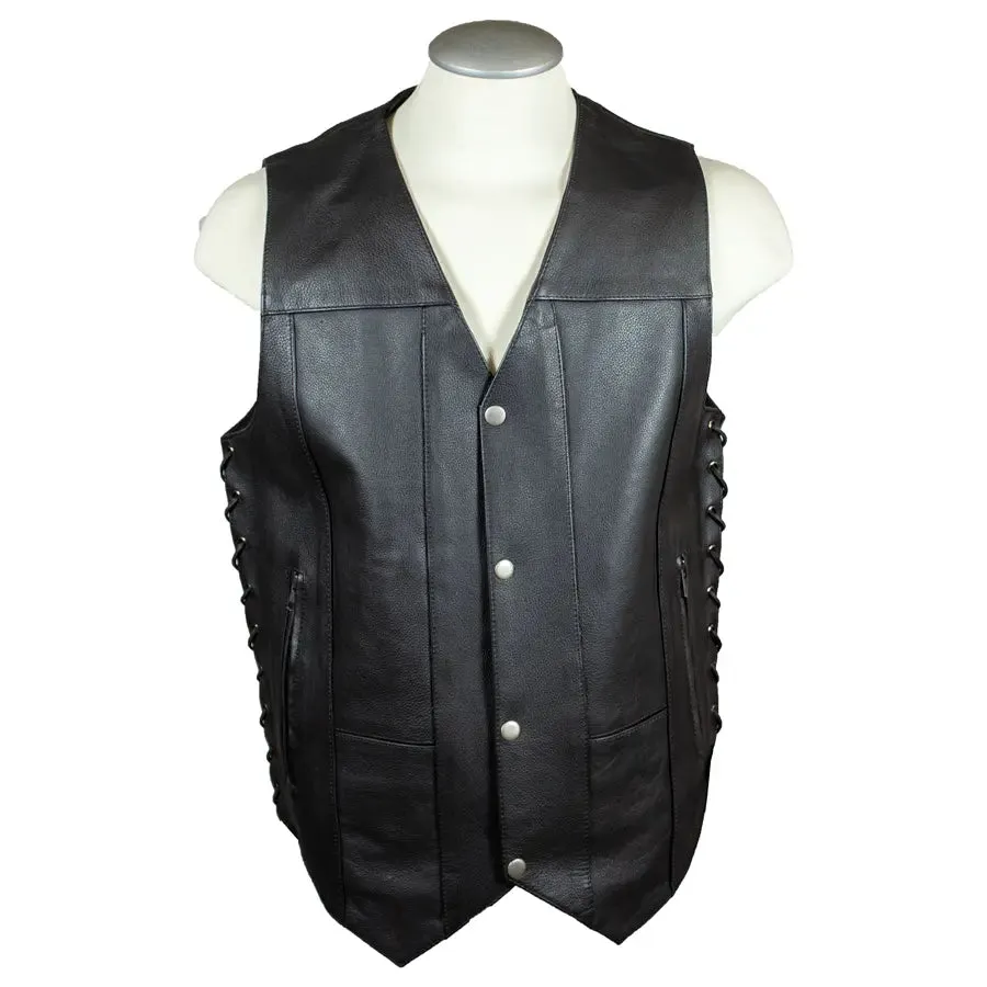 Open Road Men's 10 Pocket Leather Gunslinger Vest