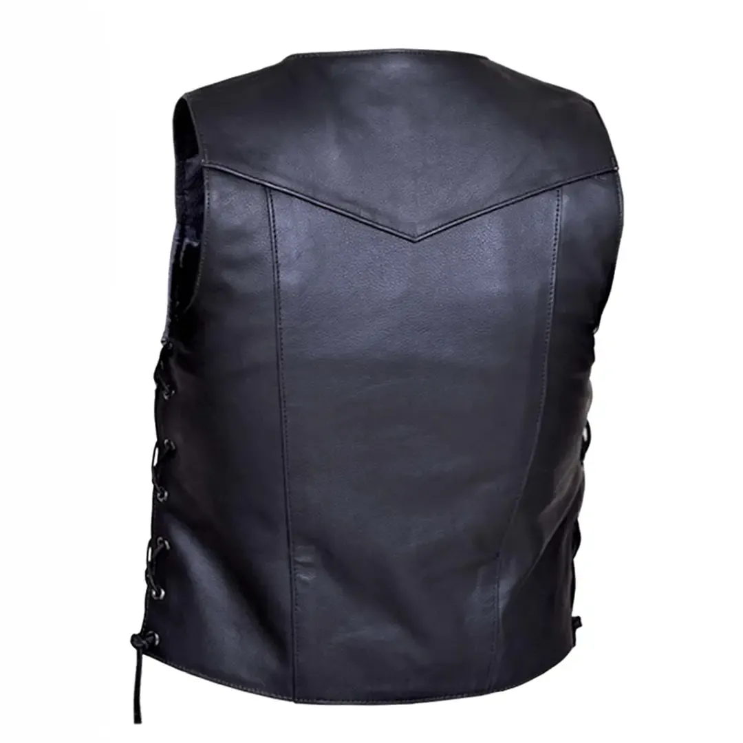 Open Road Men's 10 Pocket Leather Gunslinger Vest