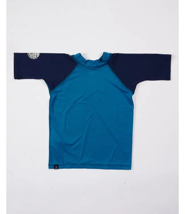 Ripcurl Shockwave Boys Short Sleeve Rashy (2022) - Blue