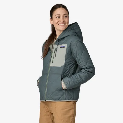 WOMEN'S DIAMOND QUILTED BOMBER HOODY
